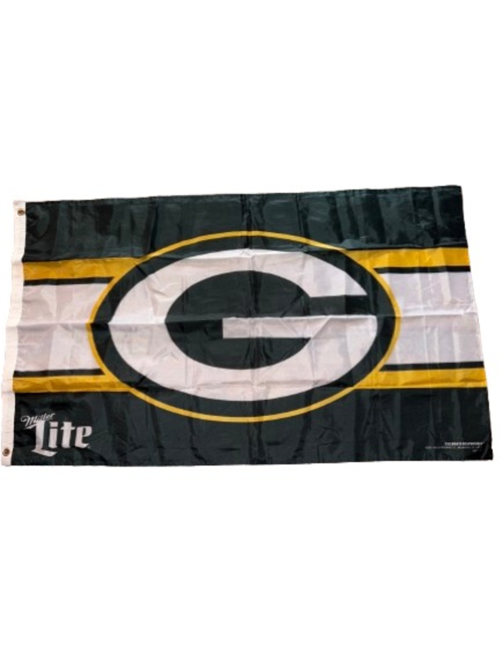 Green Bay Packers Logo Flag with Miller Lite Accent - Green, Gold, White